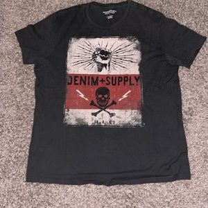 Denim & Supply Ralph Lauren Shirt Mens Large Dark Gray Graphic Tshirt.